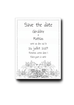 Save the date dessin floral